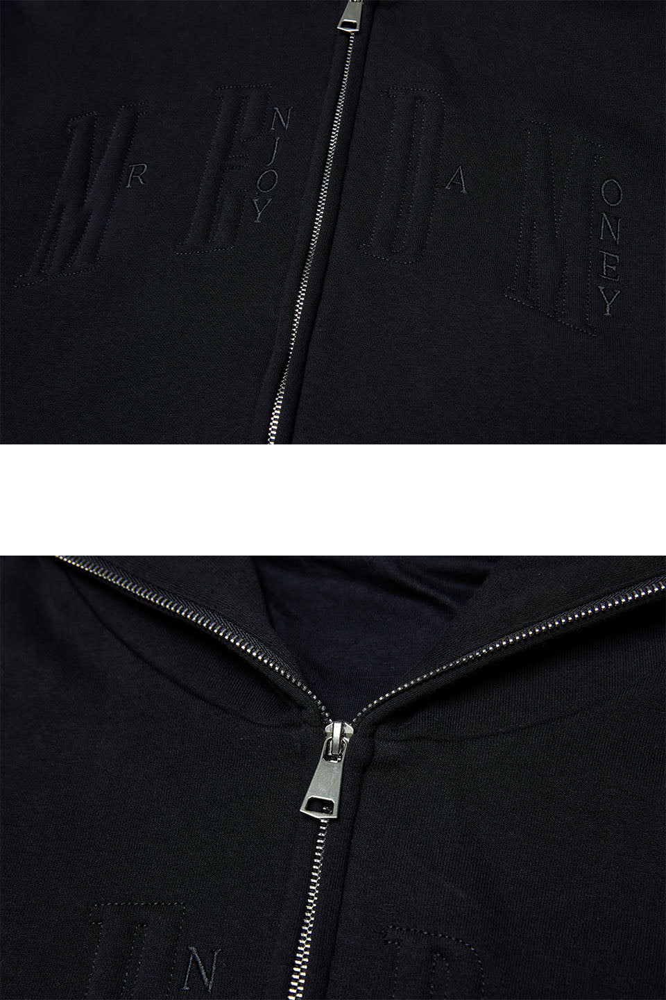 Sponge Filling Embroidered Zip Hoodie