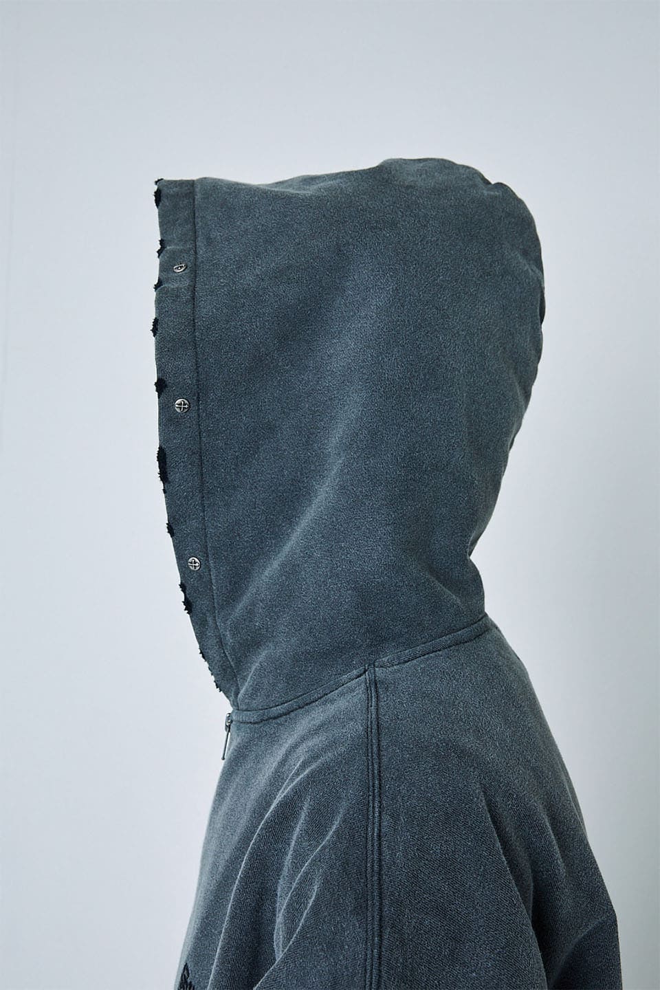 Studs Cross Patch Zip Hoodie