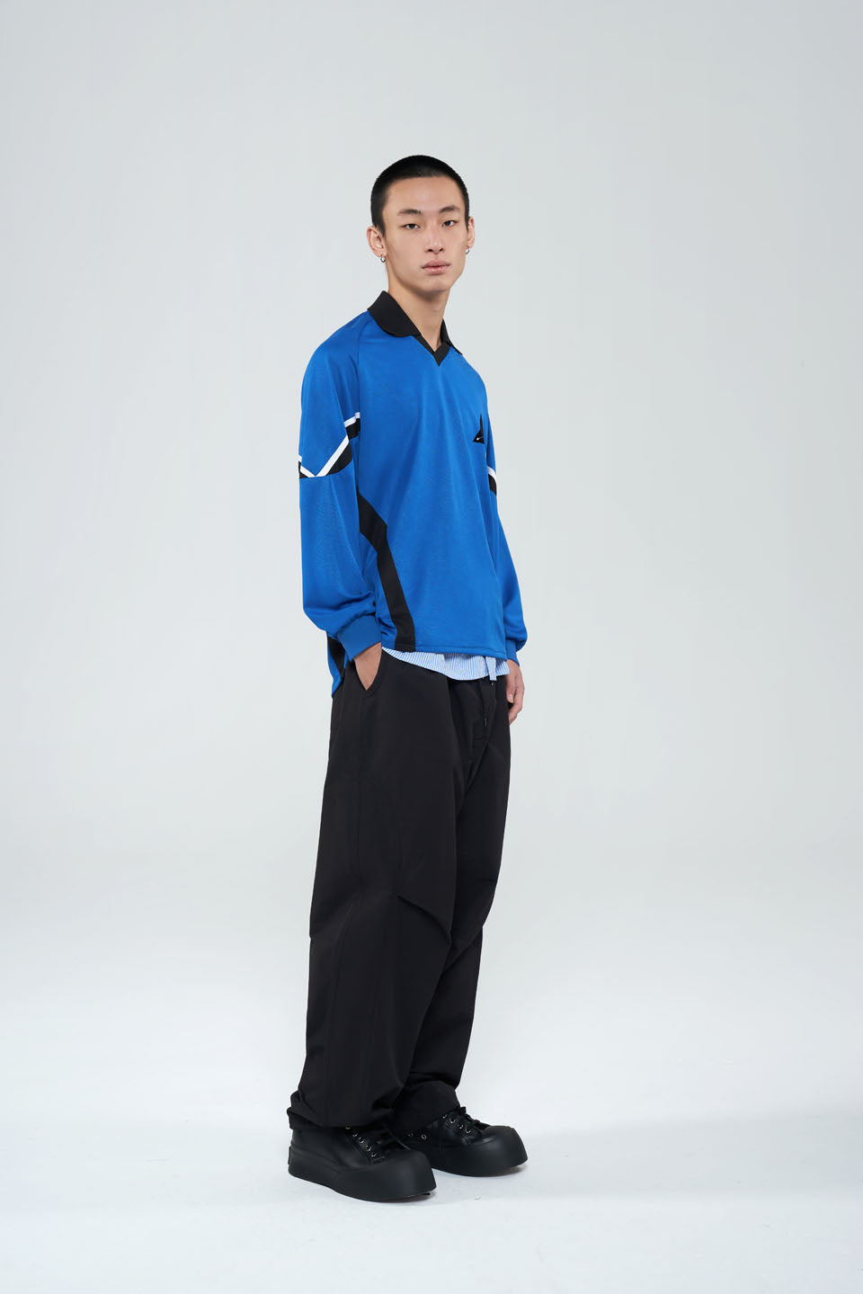 Long -sleeved POLO football uniform