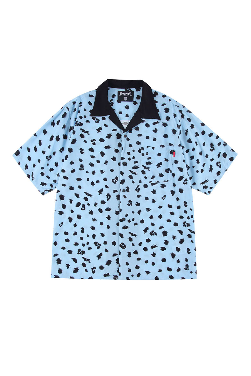 supplier leopard open collar shirt 青 L-eastgate.mk