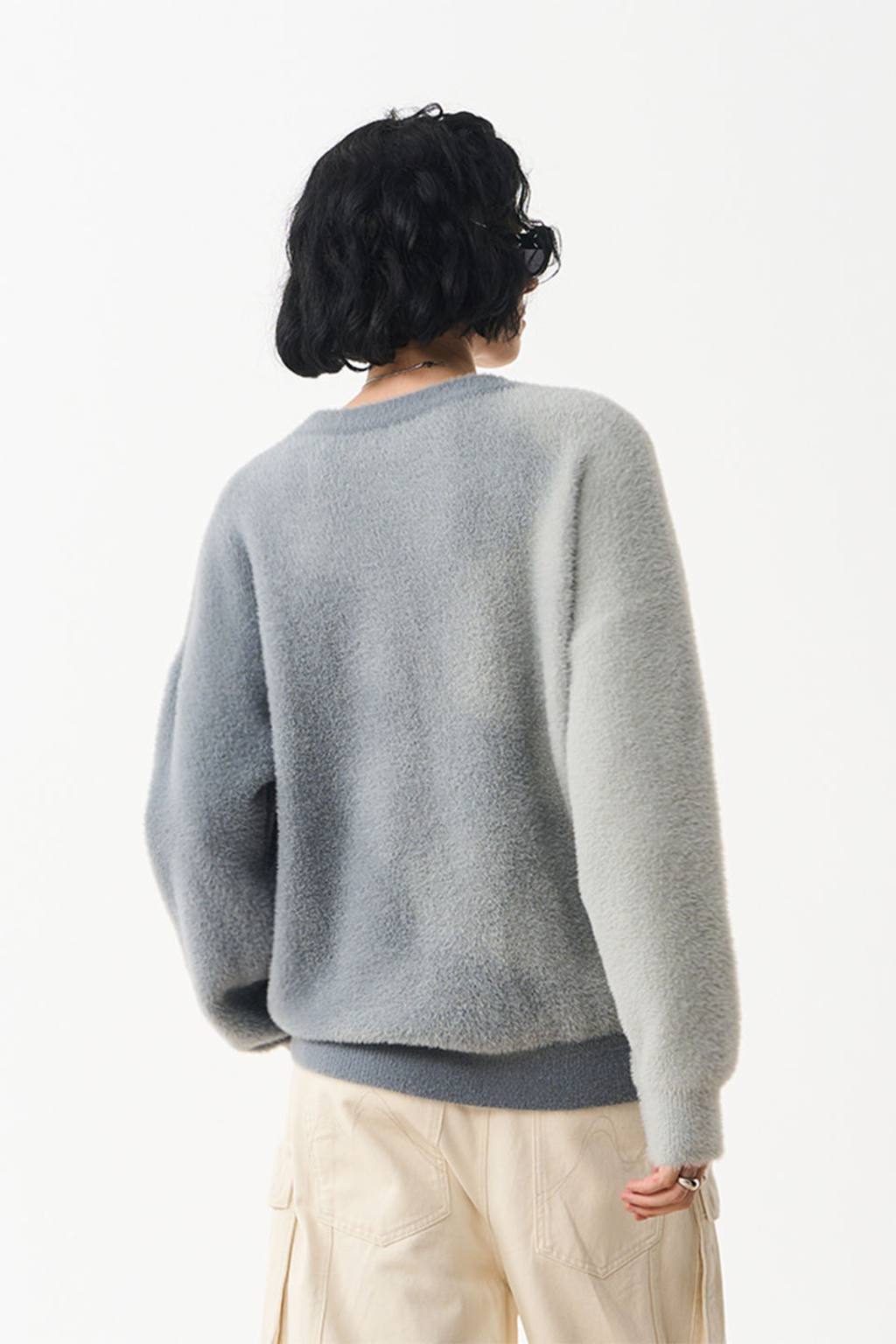 Three Colored Gradient Pullover Sweater