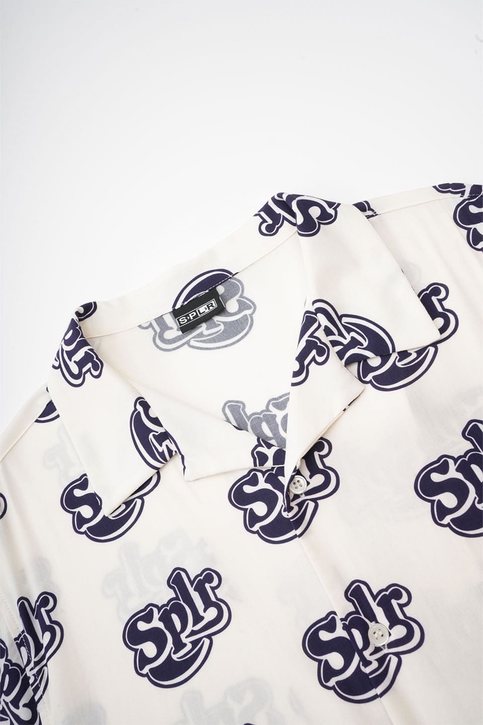 Allover Logo Open Collar Shirt