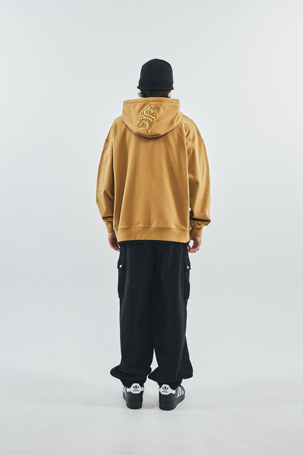Cross Leather Patch Zip Hoodie
