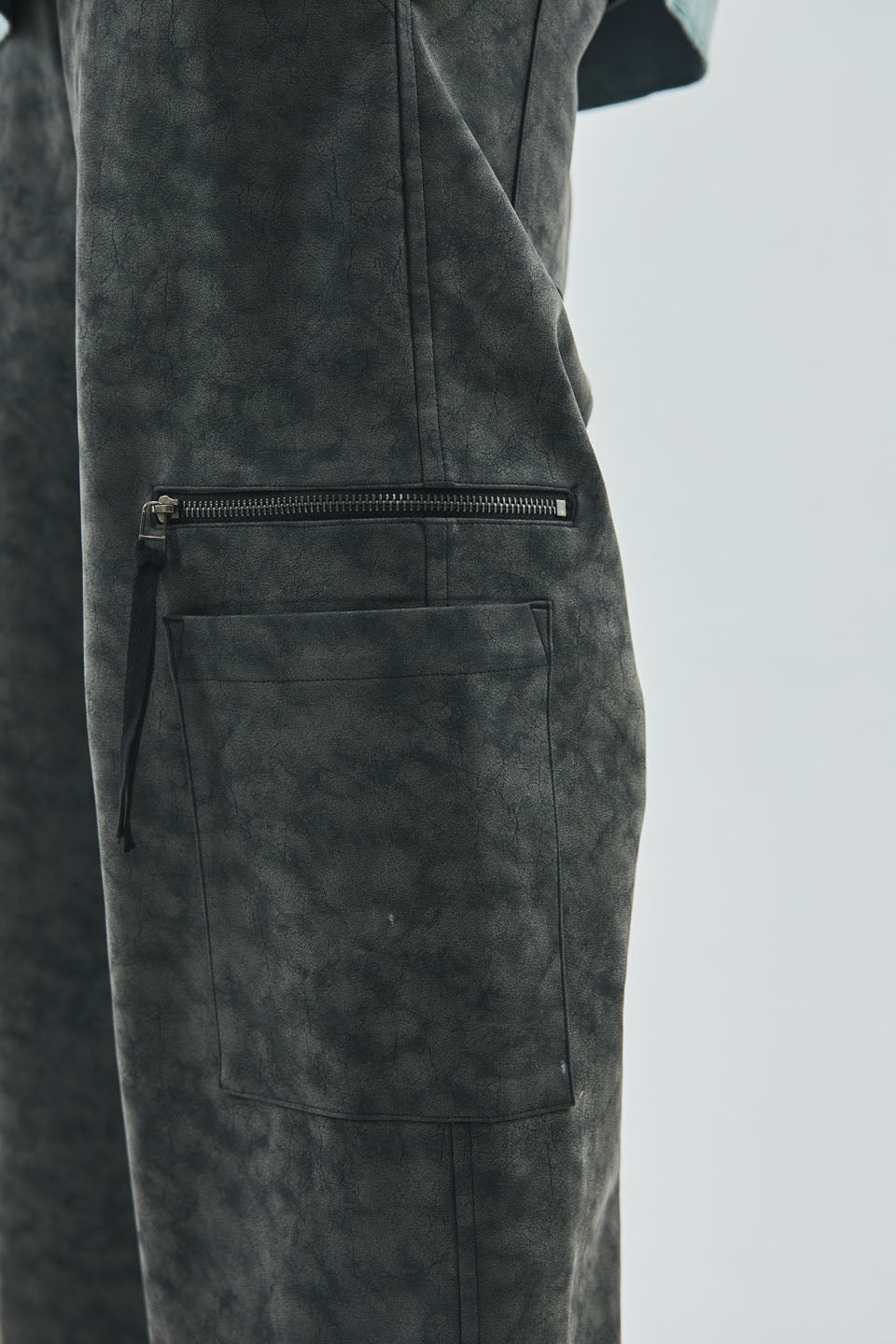 Vintage Faux Leather Cargo Pants