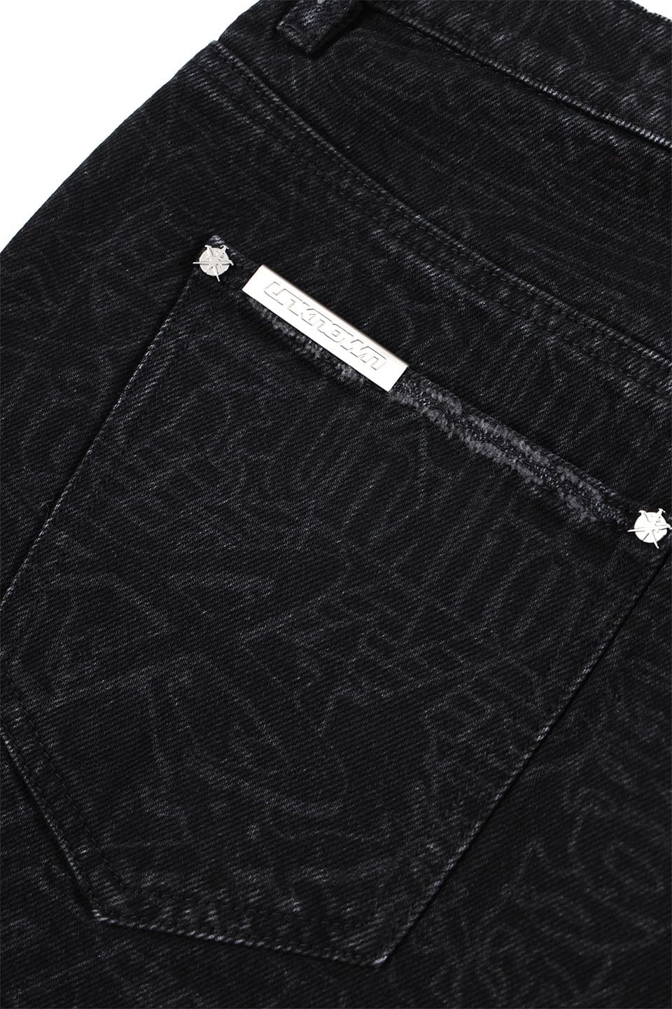 Multi Logo Laser Printed Denim