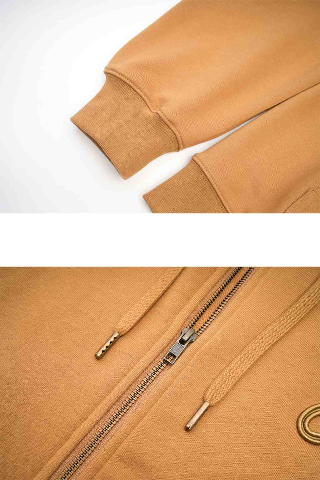 Cross Leather Patch Zip Hoodie