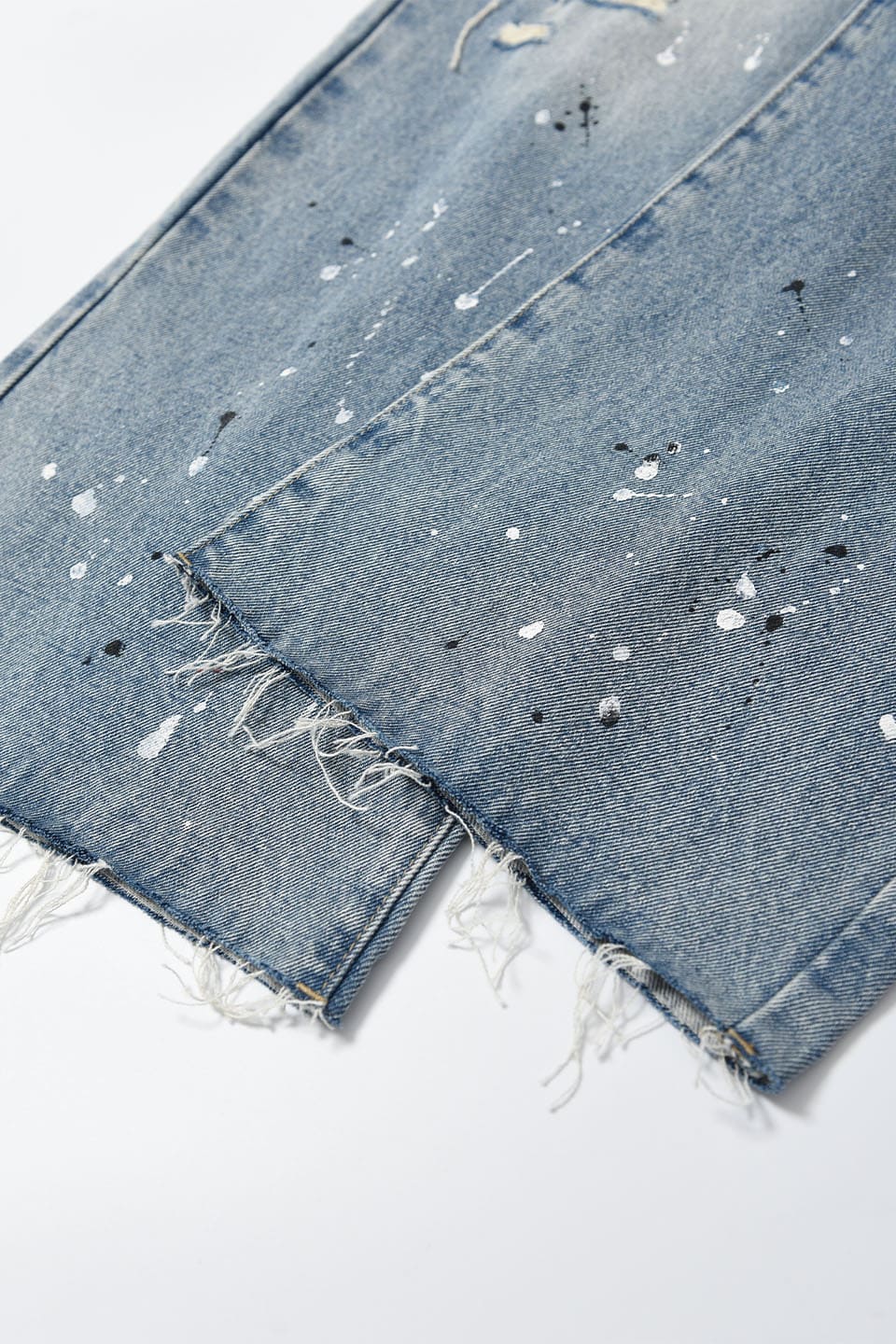 Printed Cross Chains Washed Denim