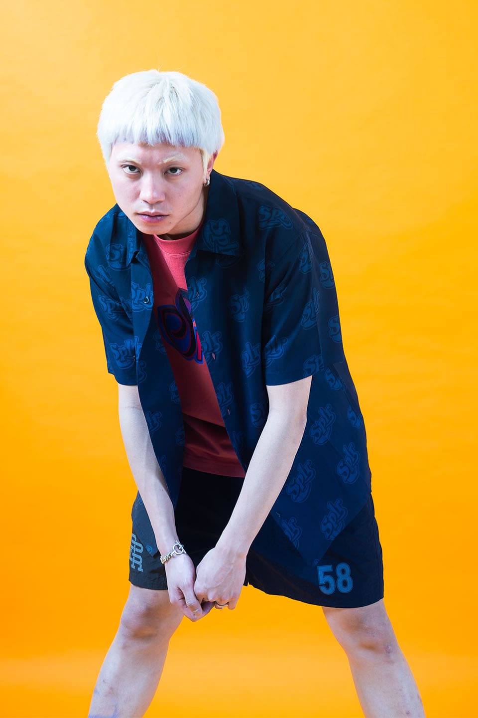 Allover Logo Open Collar Shirt