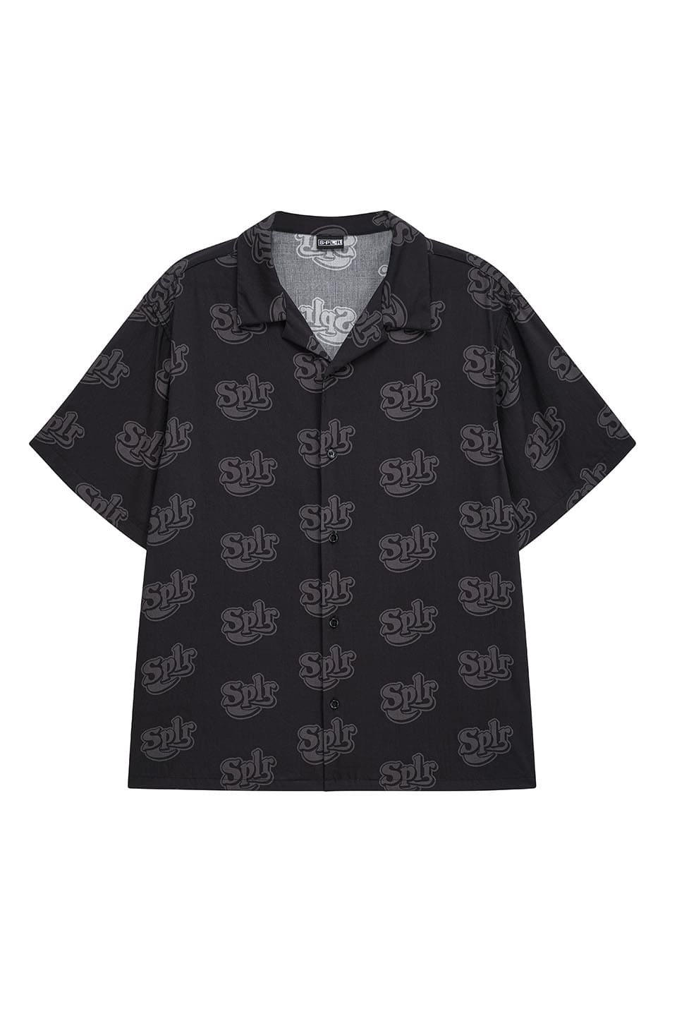 Allover Logo Open Collar Shirt