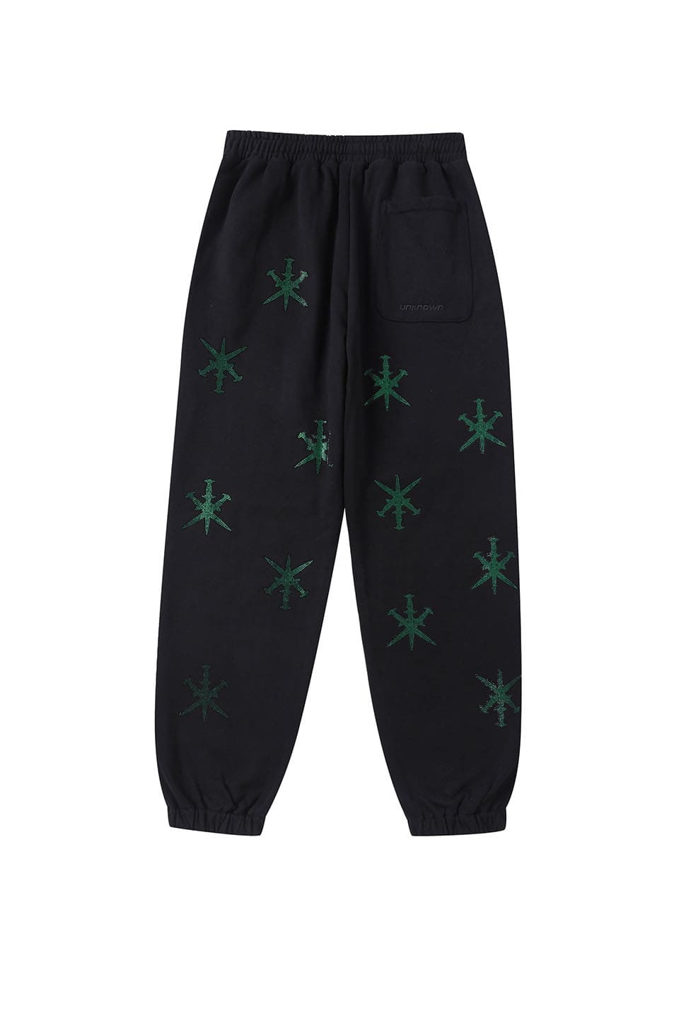 Black With Green Dagger Rhinestone Jogger