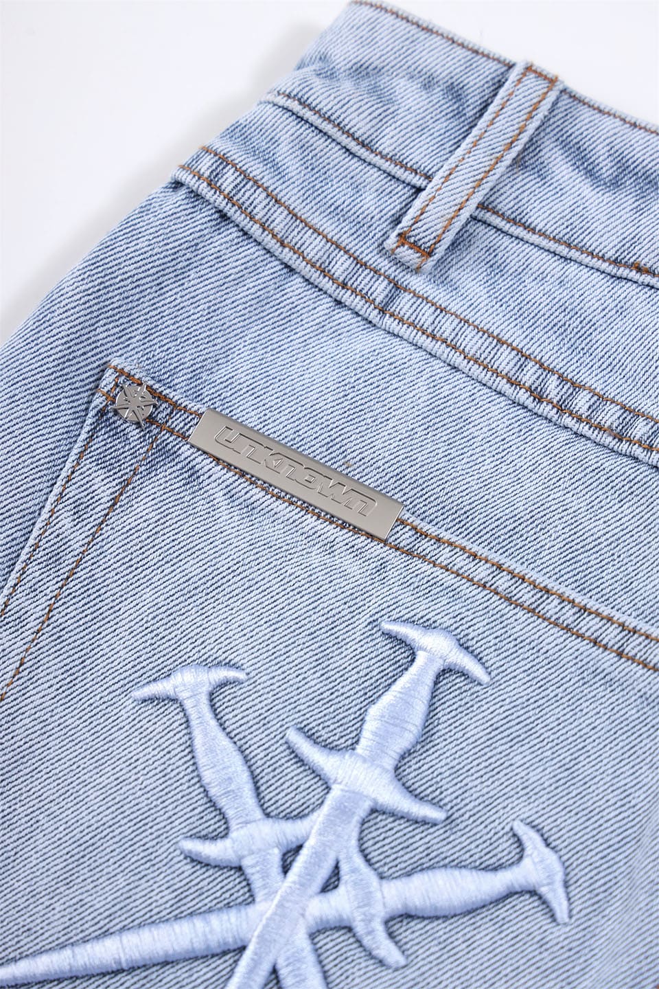 Dagger Emb Denim Shorts