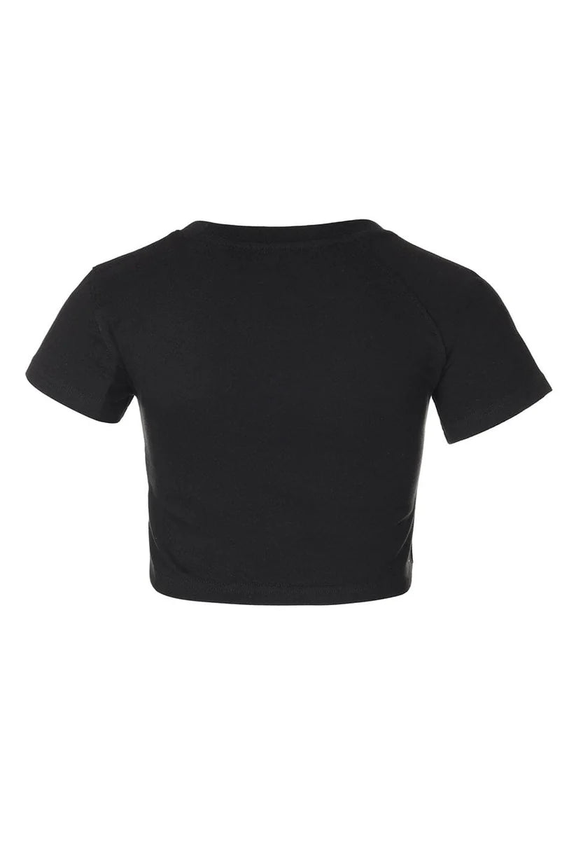 Unbalance Metal Clover Logo Crop T-Shirts Women'S