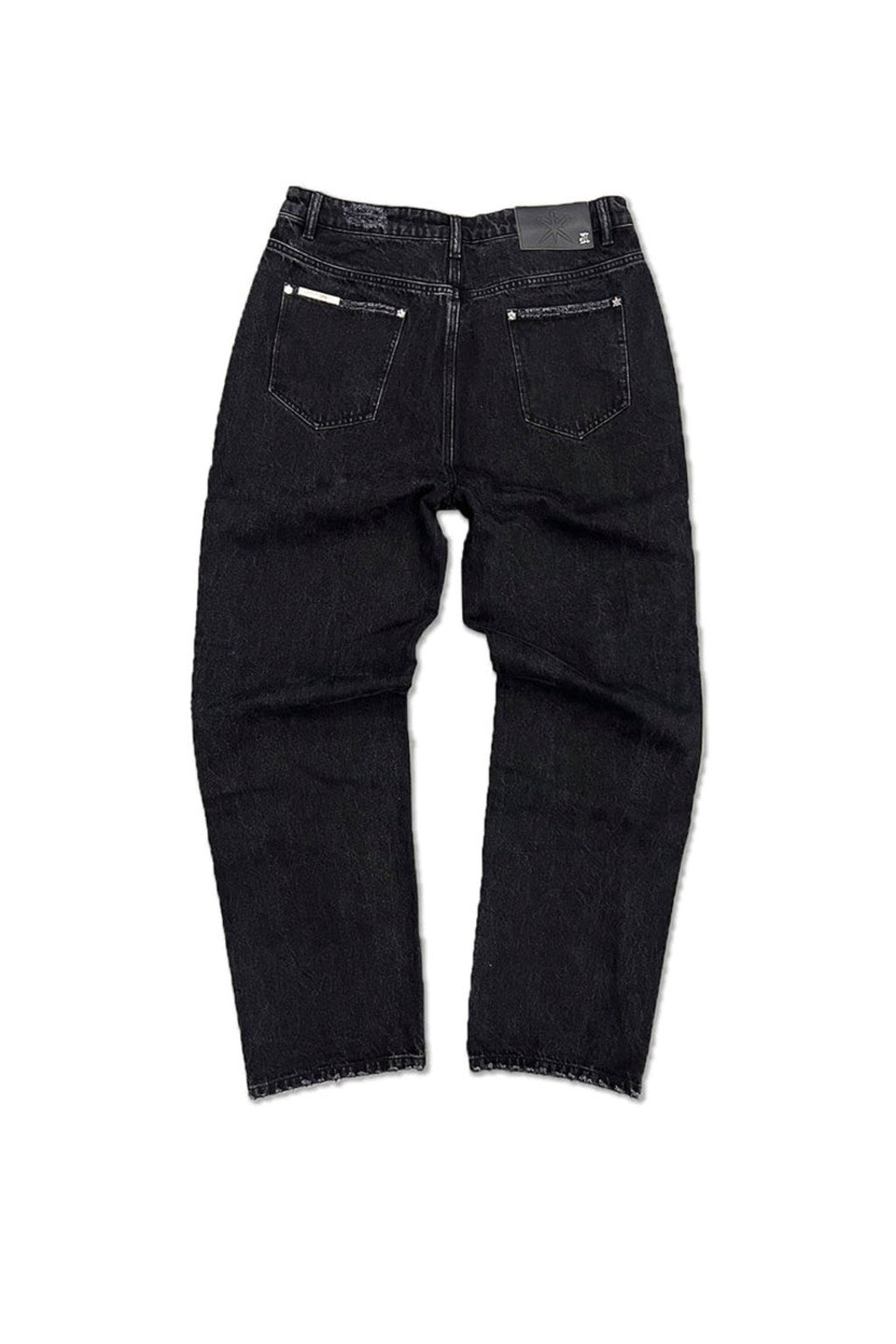 Washed Zip Panel Baggy Denim