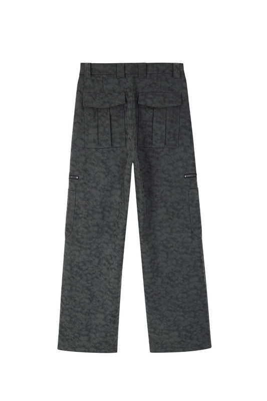 Vintage Faux Leather Cargo Pants