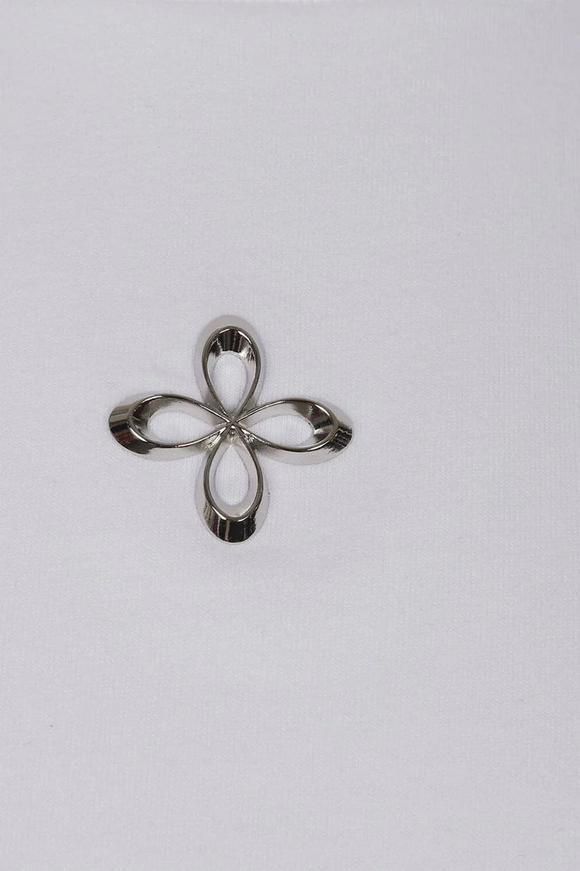 Unbalance Metal Clover Logo Slim T-Shirts