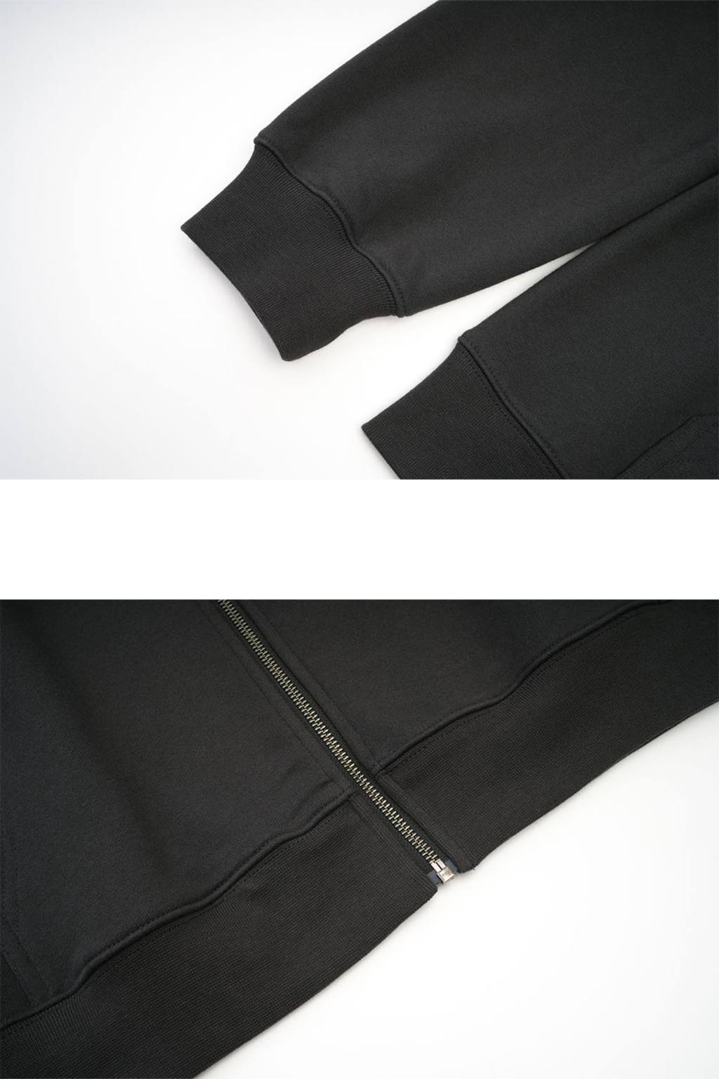 Cross Leather Patch Zip Hoodie