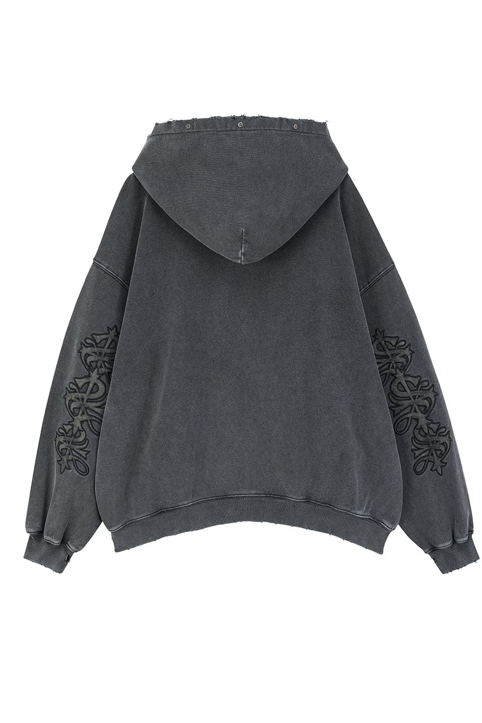 Studs Cross Patch Zip Hoodie