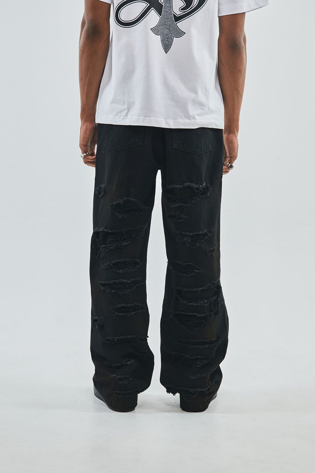 Back Distressed Denim Pants
