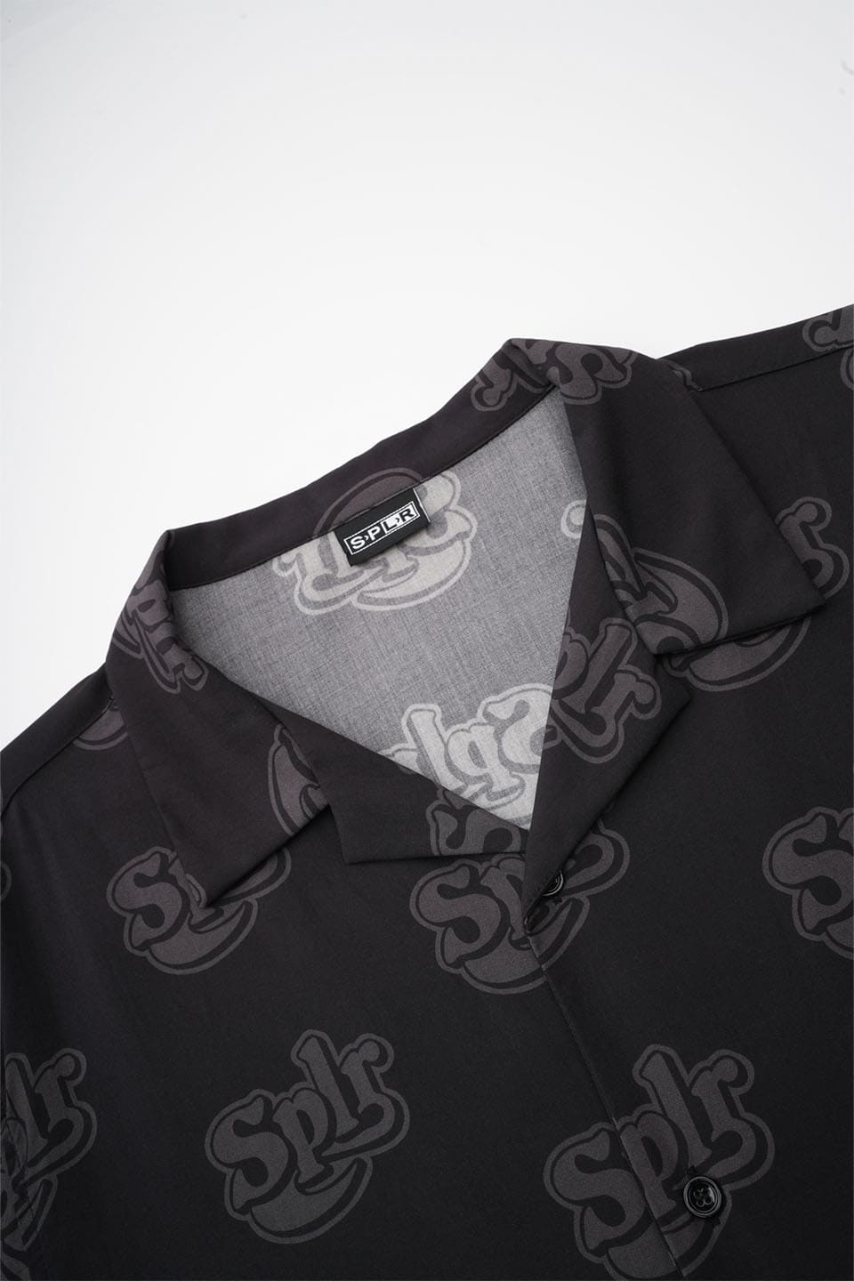Allover Logo Open Collar Shirt