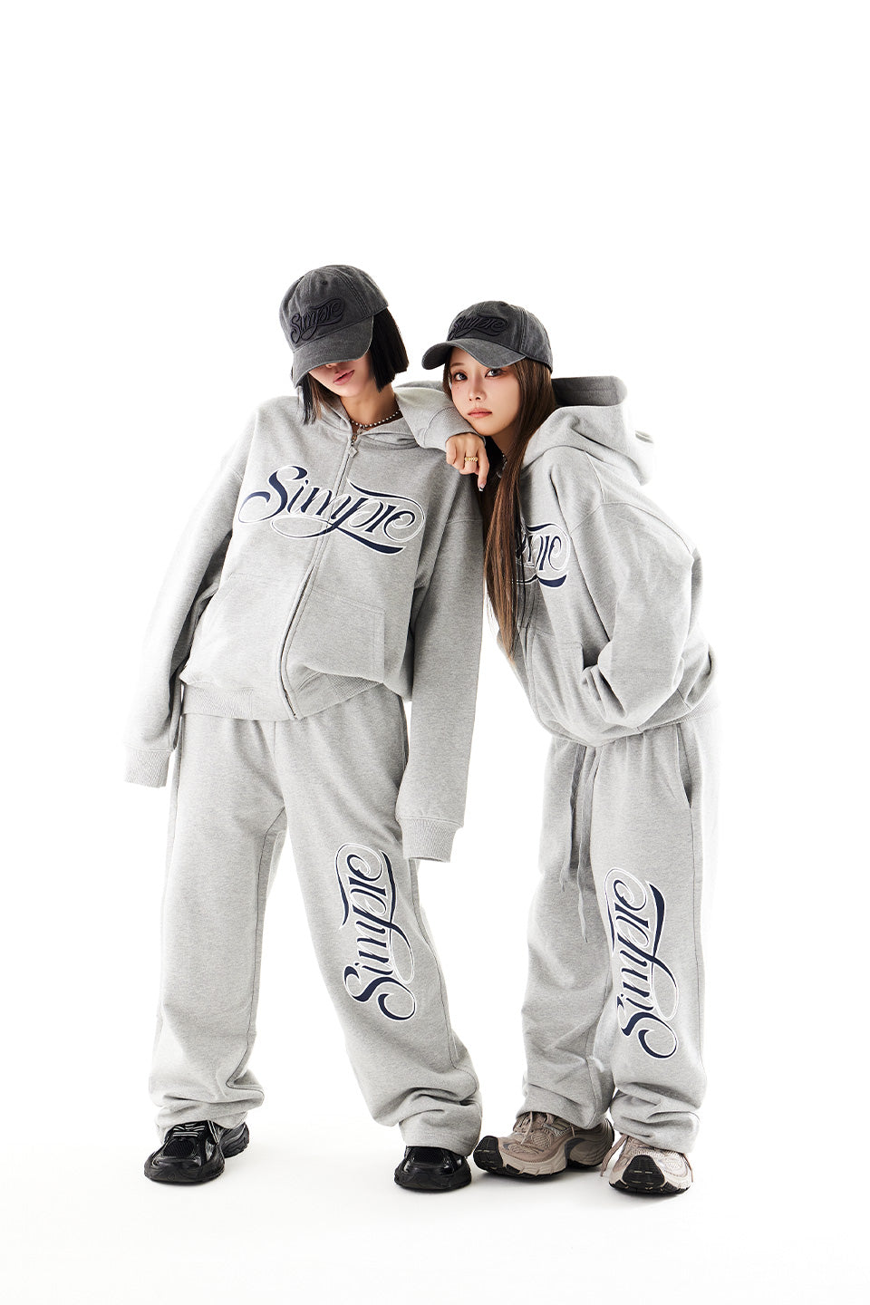 Simple Is Life Logo Full Zip Hoodie / Gray