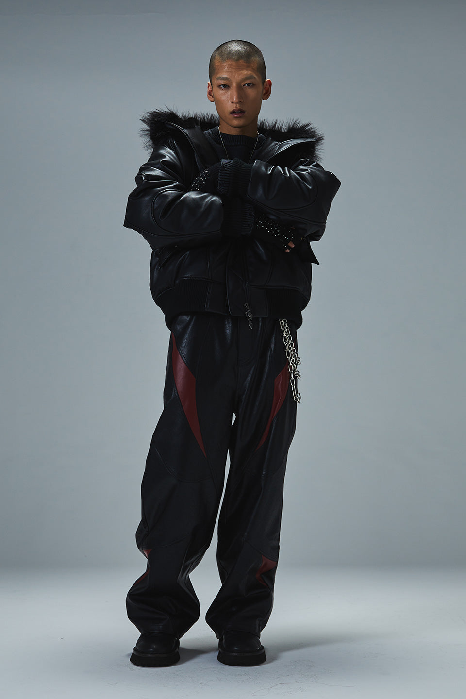 Faux Fur Hooded Bomber Jacket