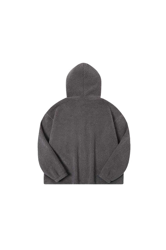 Imitation Lambswool Cardigan Hoodie