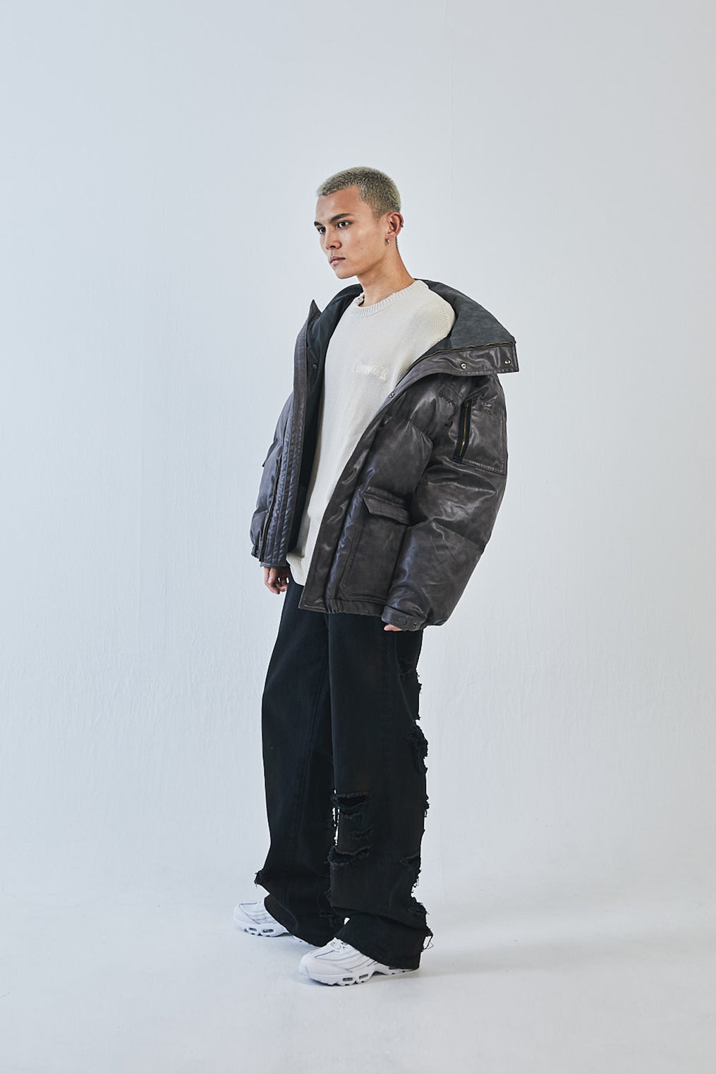Vintage Faux Leather Puffer
