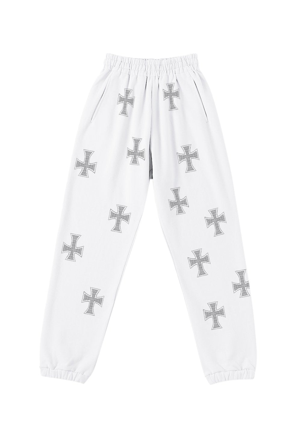 【予約商品】White Cross Rhinestone Jogger【10月下旬~11月上旬お届け】