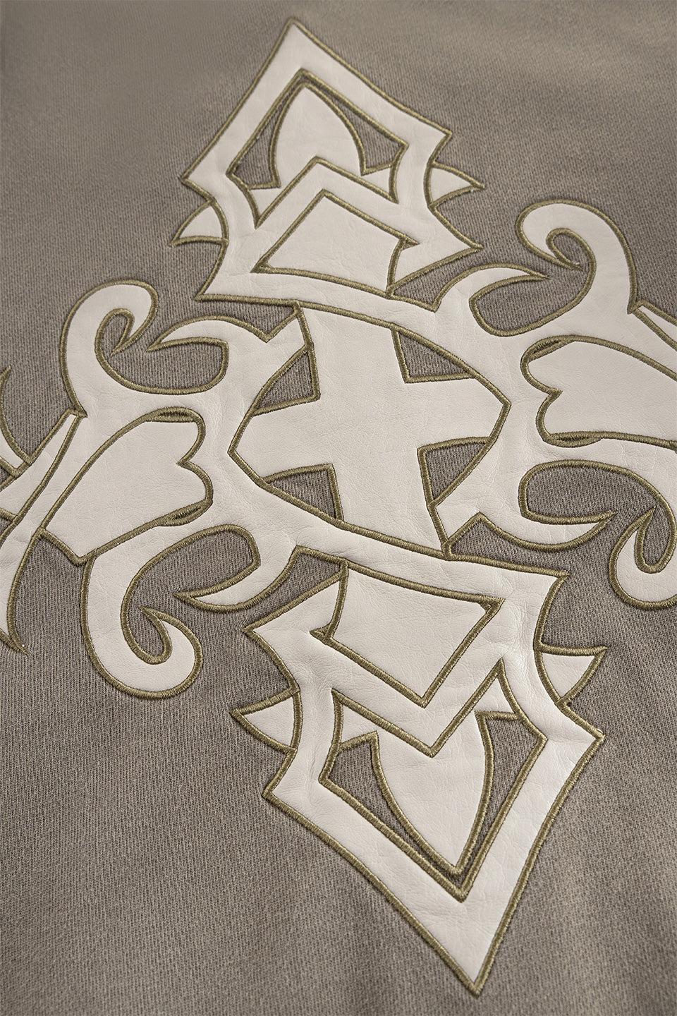 Dagger Leather Patch Zip Hoodie