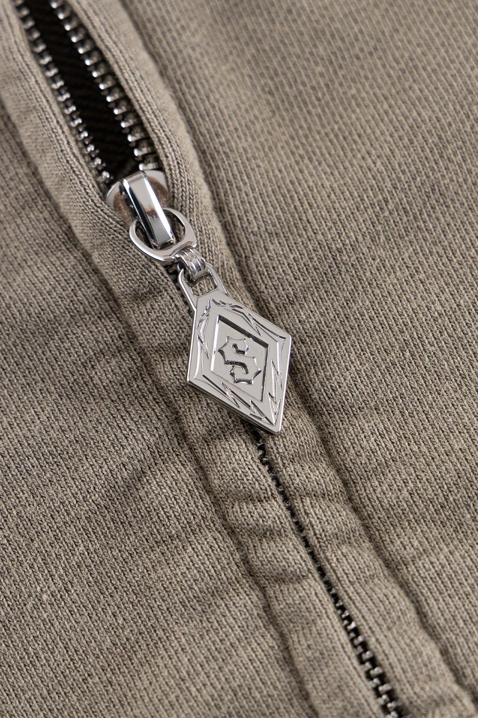 Dagger Leather Patch Zip Hoodie