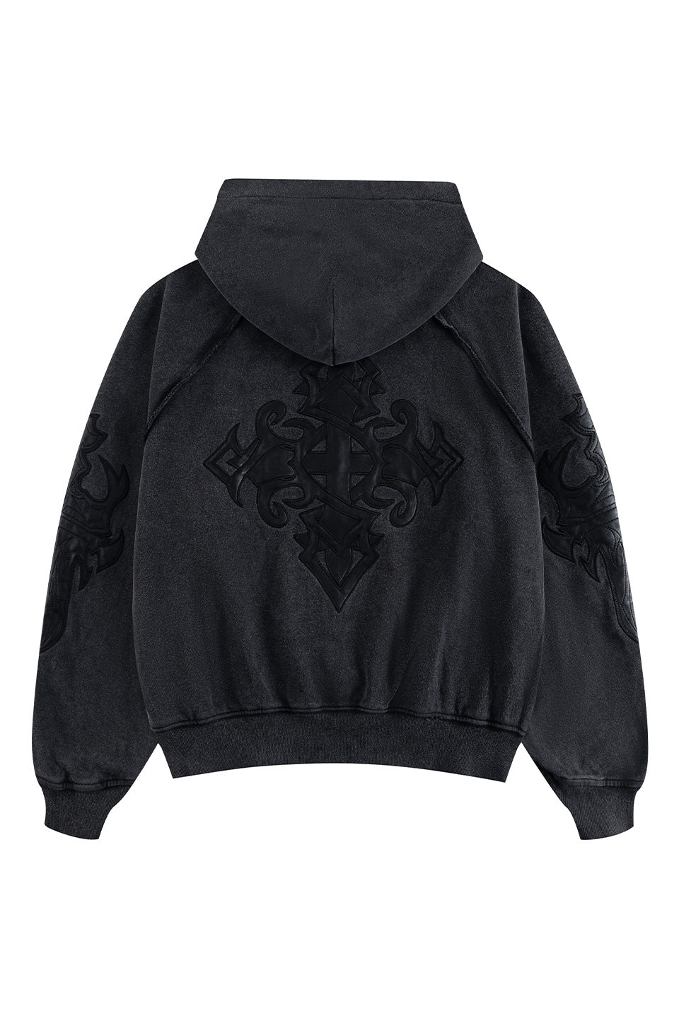 Dagger Leather Patch Zip Hoodie