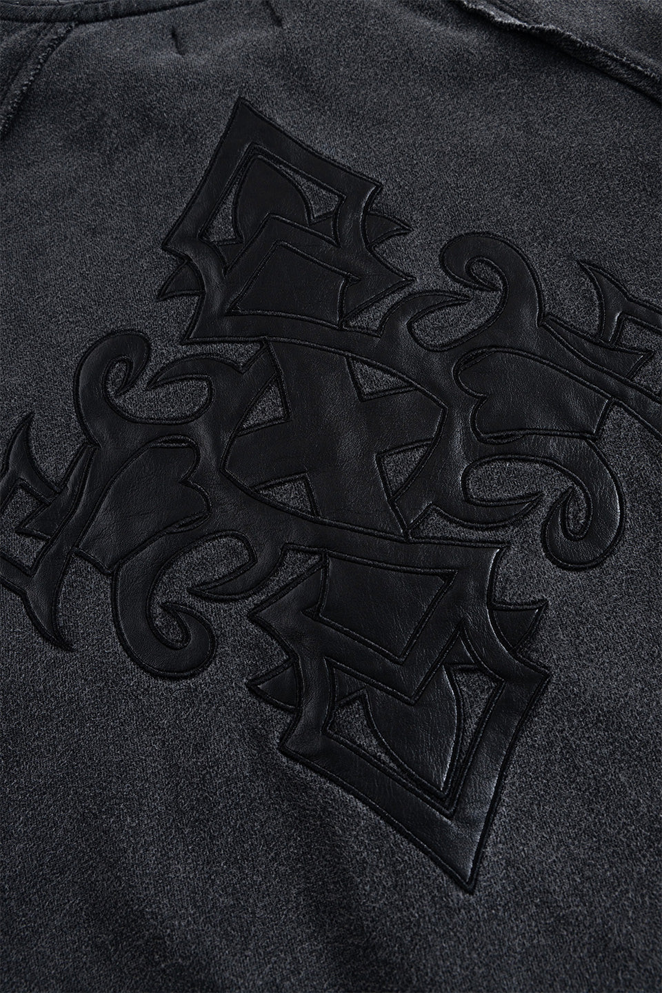 Dagger Leather Patch Zip Hoodie