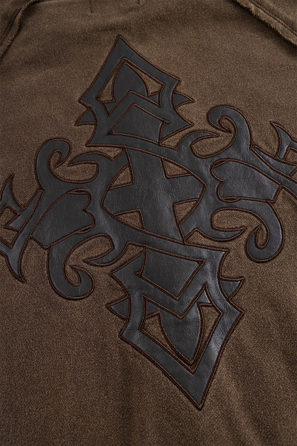 Dagger Leather Patch Zip Hoodie