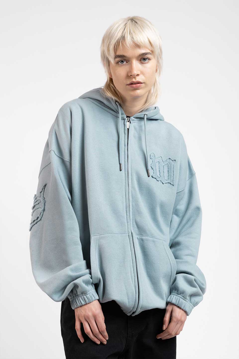 Kingdom Curve Destroy Boxy Zip Hoodie