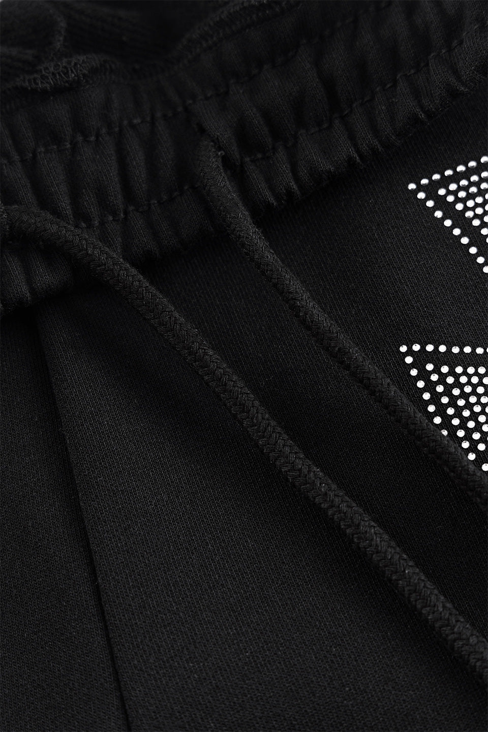 Black x Silver Cross Rhinestone Jogger