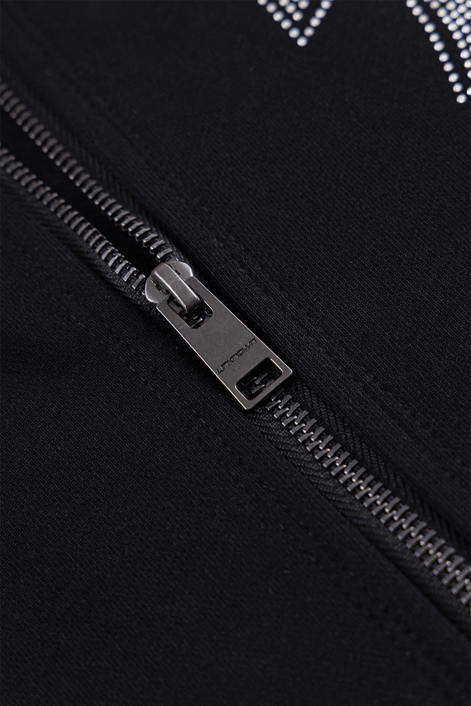 Black x Silver Cross Rhinestone Zip Hoodie