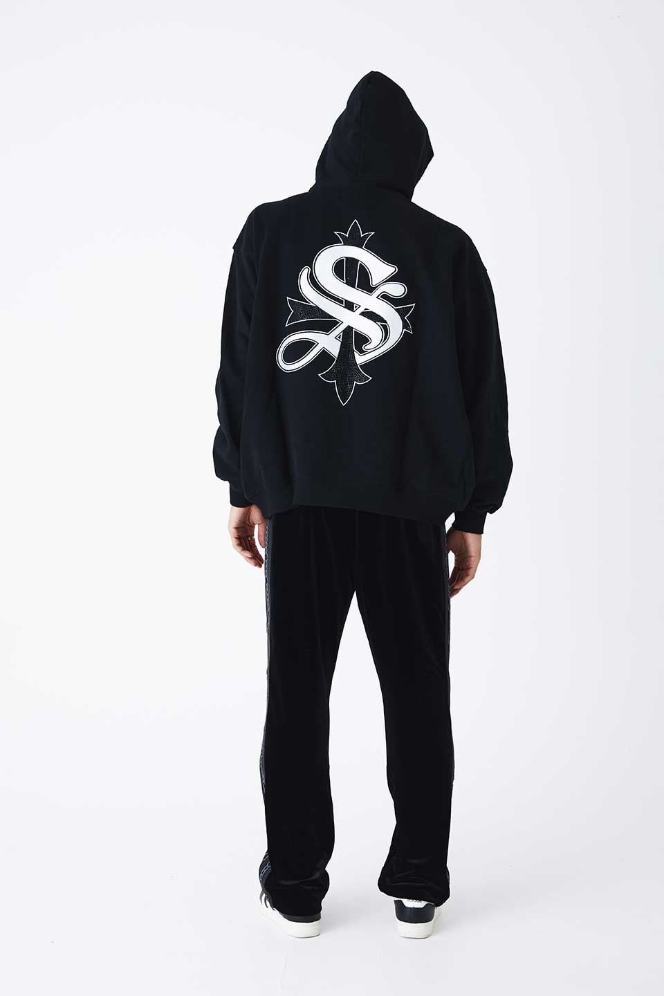 Boxy Fit Cross Logo Hoodie