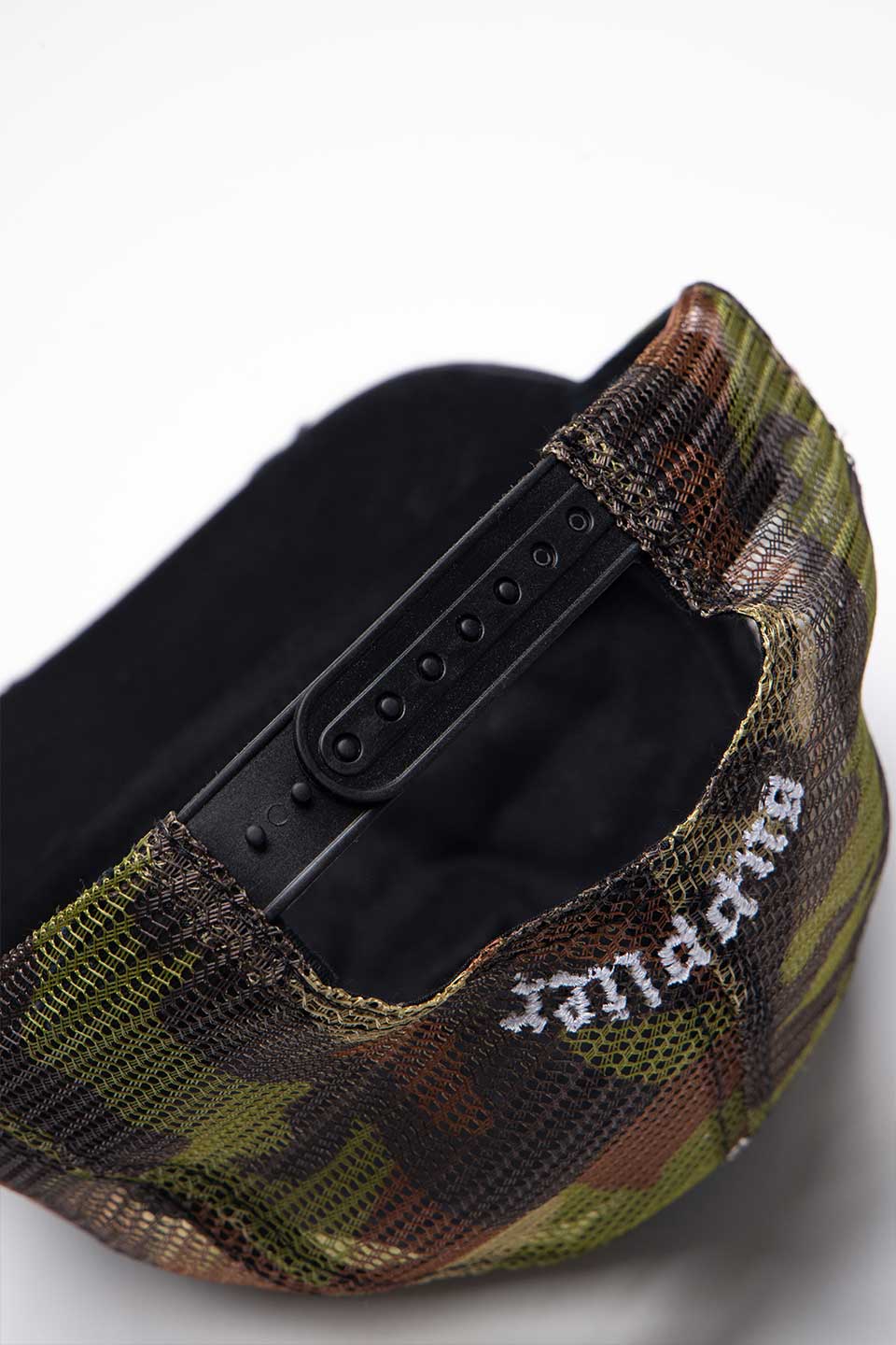 Camouflage Cross Leather Patch Mesh Cap