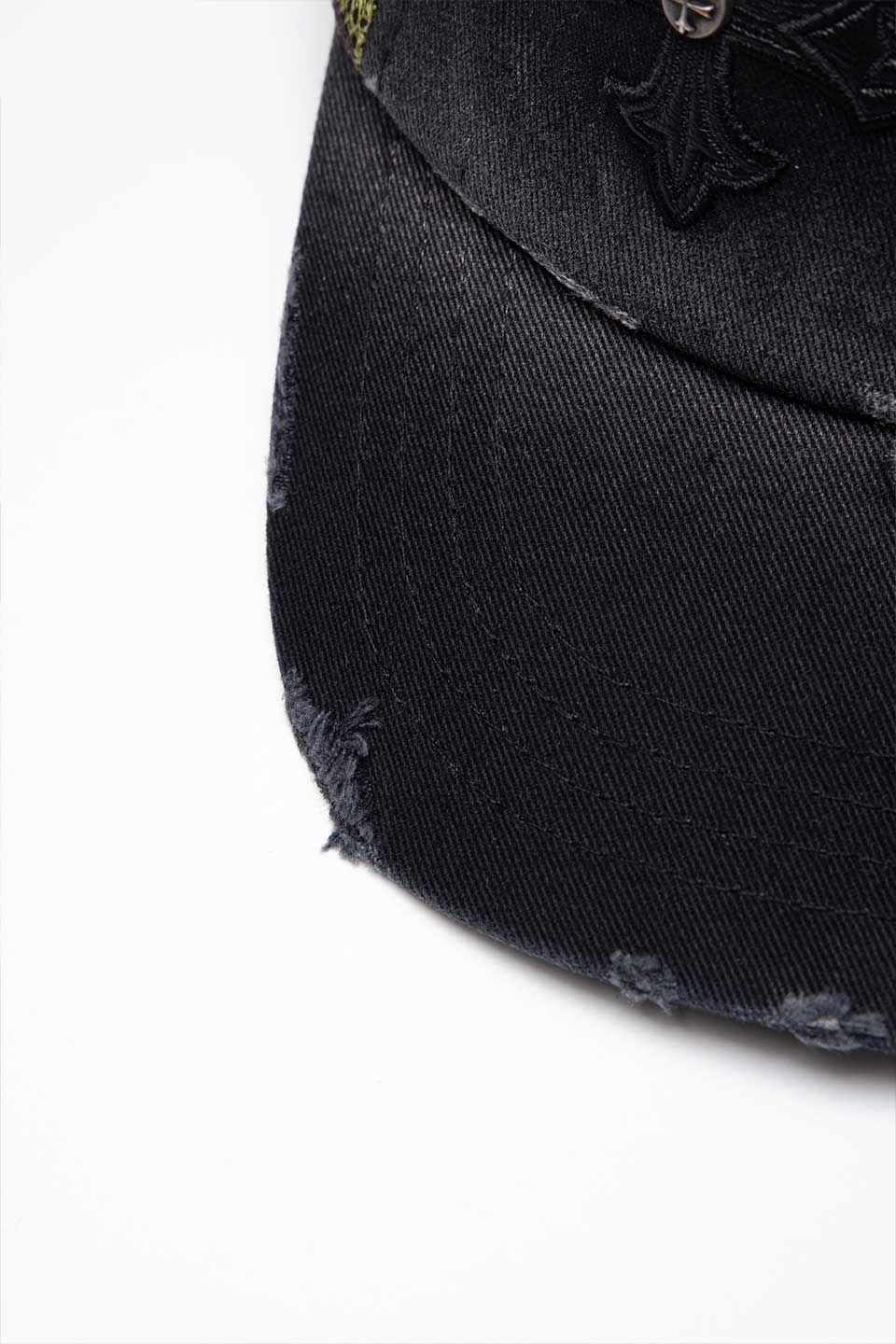 Camouflage Cross Leather Patch Mesh Cap
