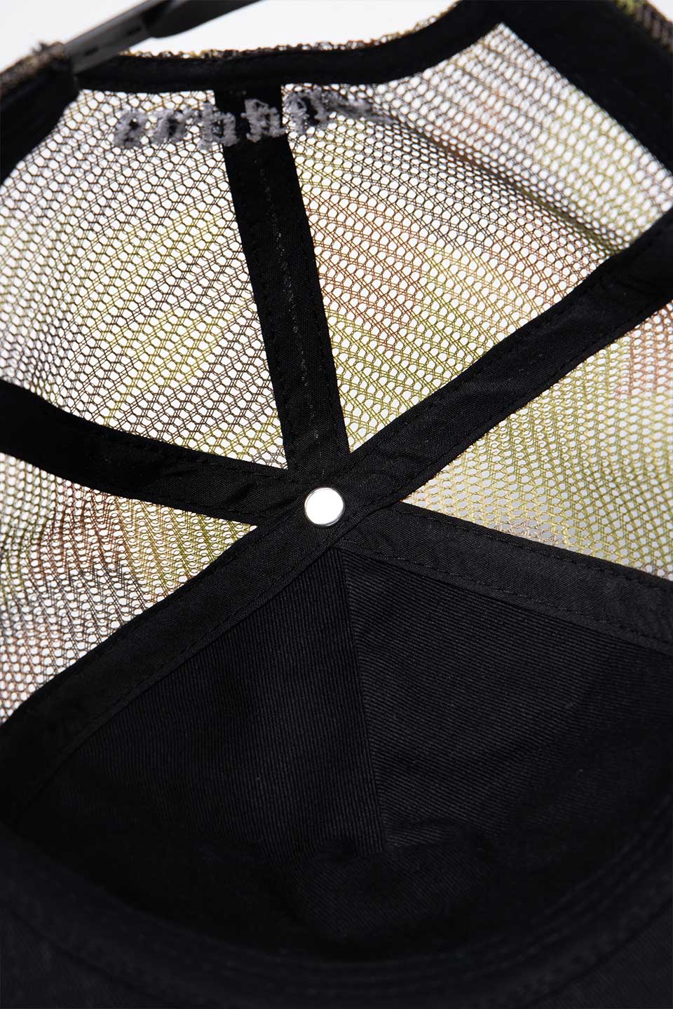 Camouflage Cross Leather Patch Mesh Cap