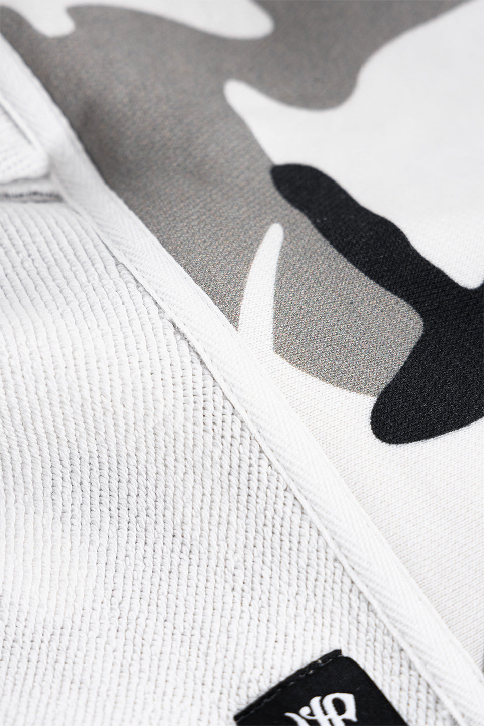 Camouflage Cross Leather Patch Zip Hoodie