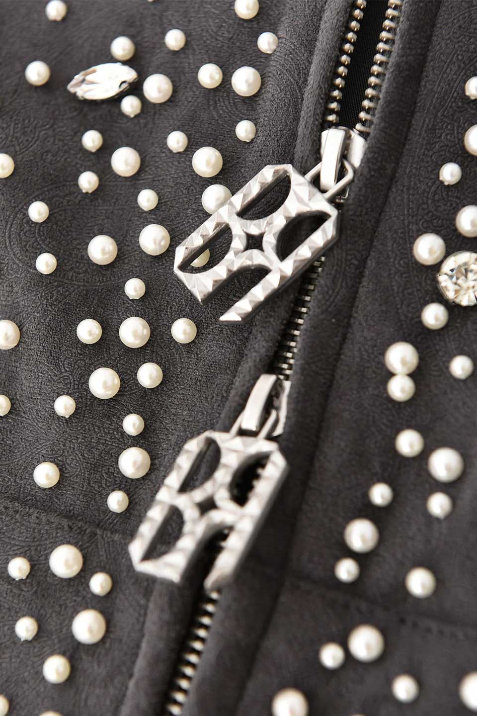 Cashew Flower Texturepearl Zipper Hoodie
