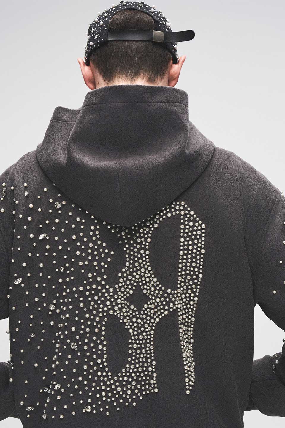 Cashew Flower Texturepearl Zipper Hoodie
