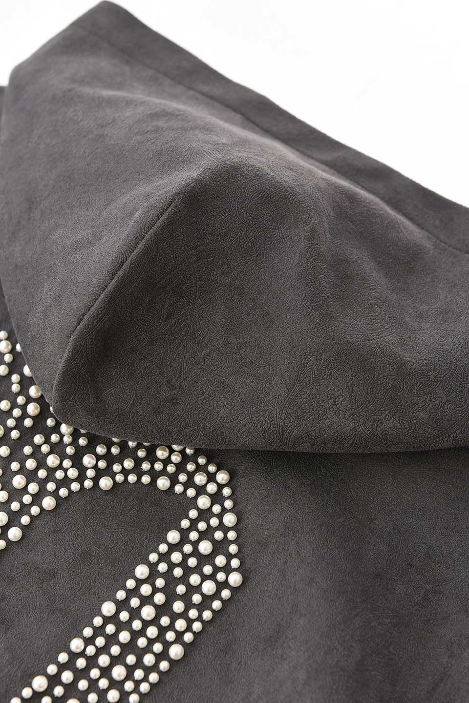 Cashew Flower Texturepearl Zipper Hoodie
