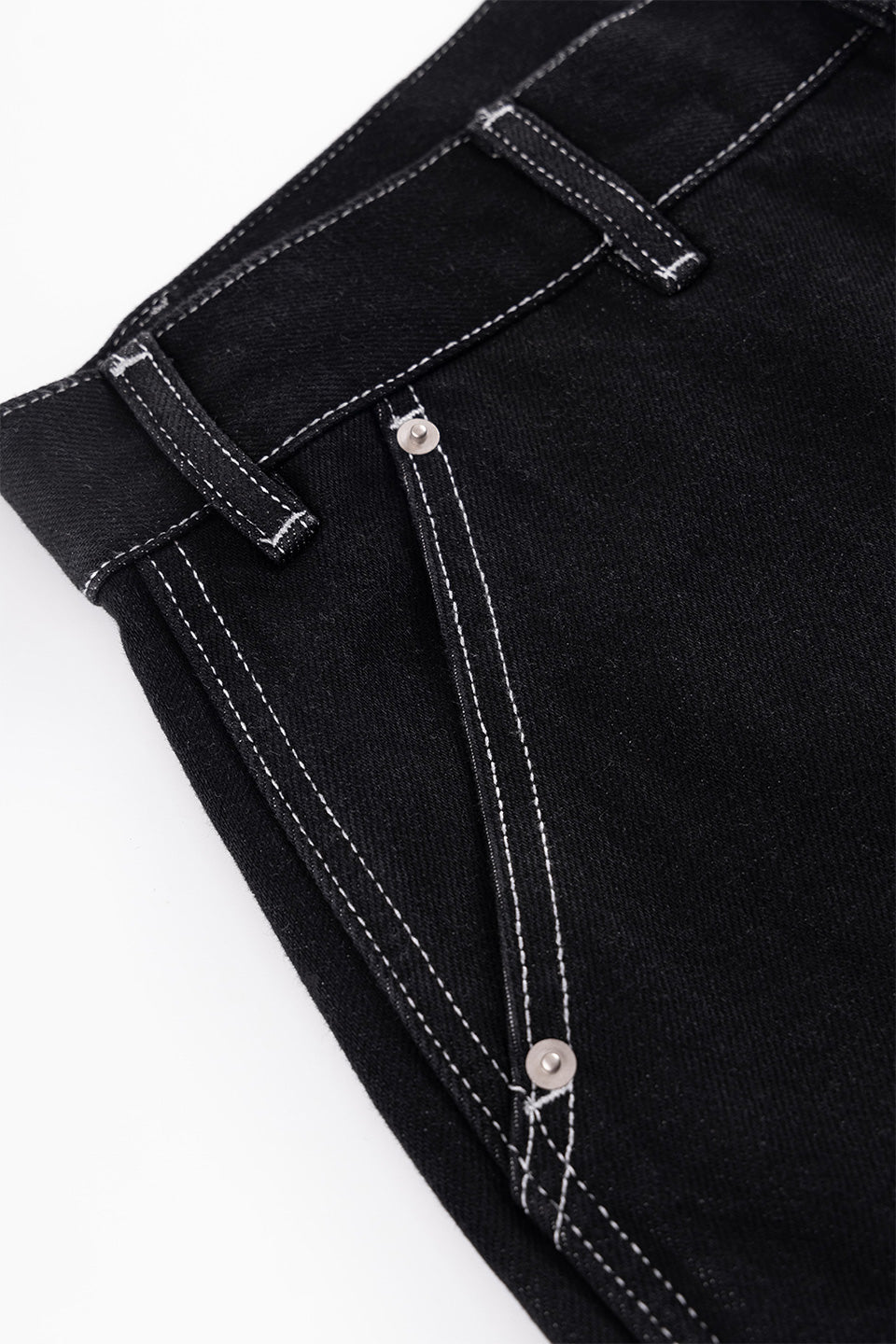 Contrast Stitch Double Knee Denim Pants