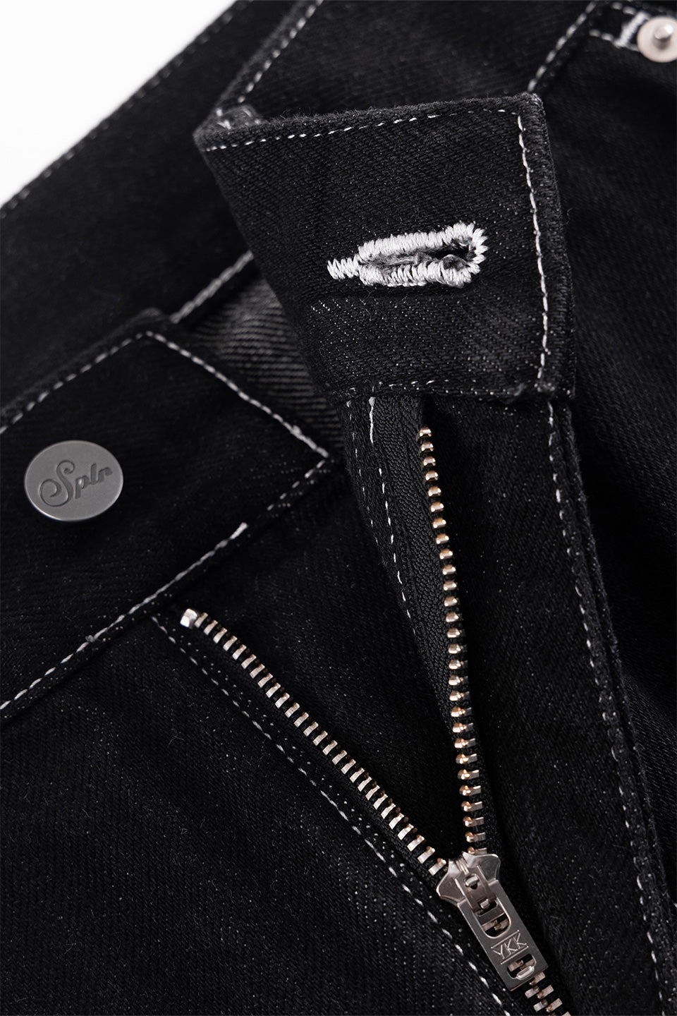 Contrast Stitch Double Knee Denim Pants