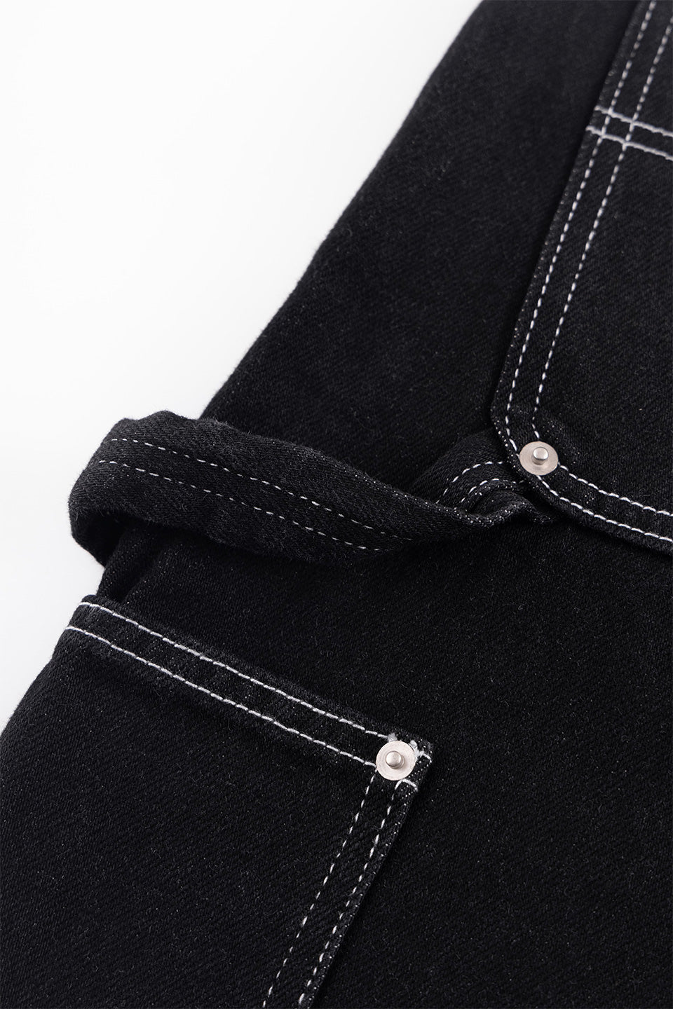 Contrast Stitch Double Knee Denim Pants