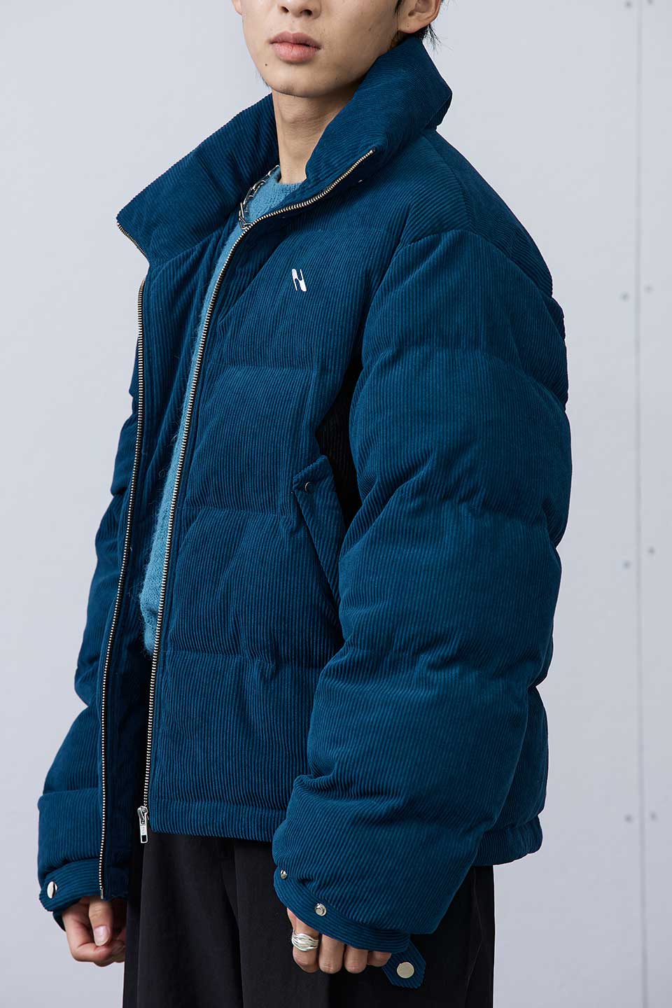 Corduroy Patchwork Down Jacket