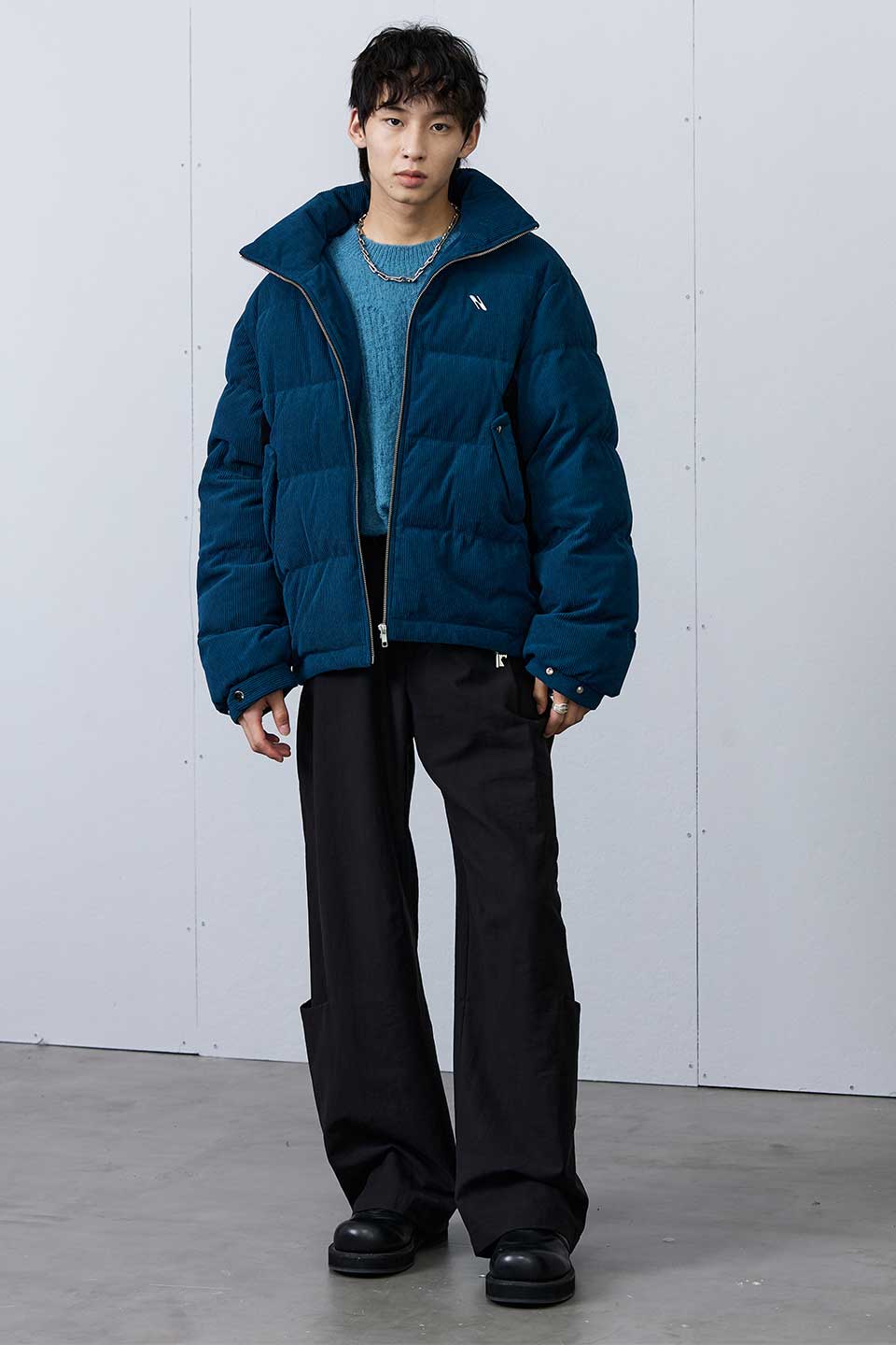 Corduroy Patchwork Down Jacket
