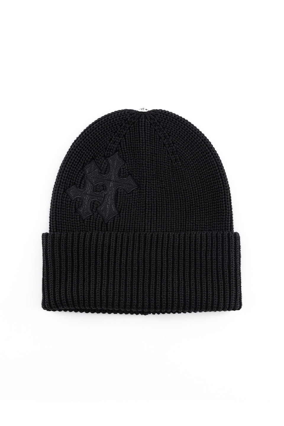 Cross Leather Patch Balaclava Beanie